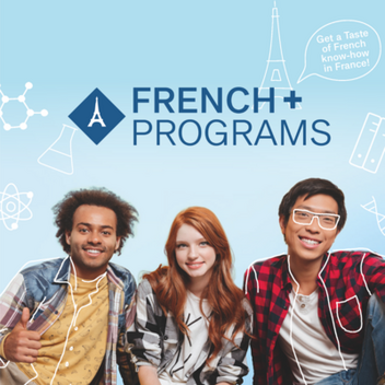 French + Sciences (image with three people under text)